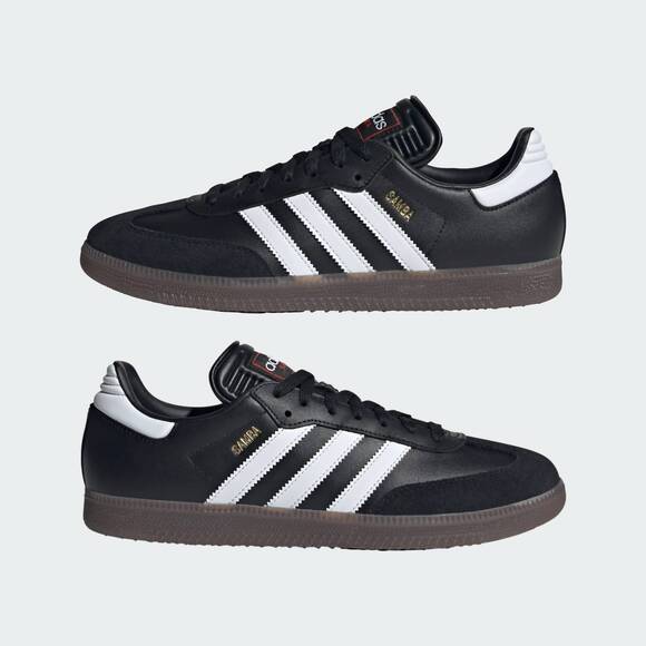 NEW ADIDAS men’s samba leather indoor soccer classic sneakers in core black / cl main image 7
